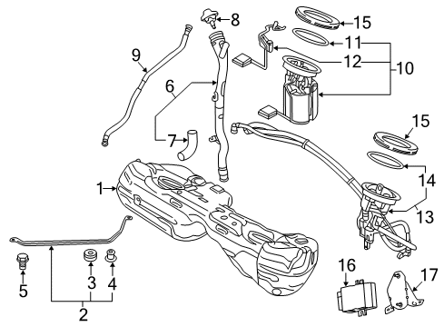 2014 BMW X1 Fuel Supply Right Fuel Pump W/Sending Unit Diagram for 16147163298