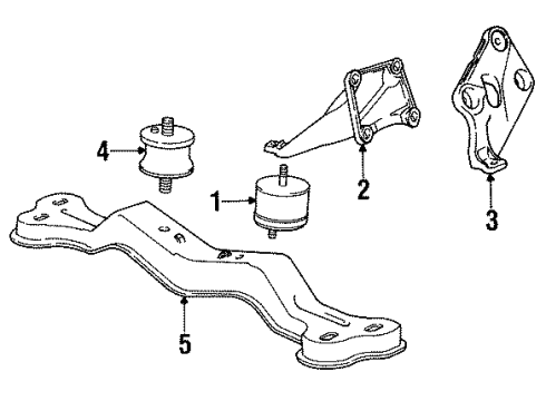 1990 BMW 525i Engine Mounting Cross Member Diagram for 23711130775