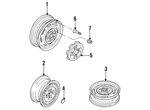 1986 Nissan Maxima Wheels & Trim Disc Wheel Cap Diagram for 40315-16E00