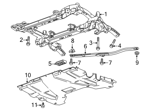 2014 Cadillac ATS Suspension Mounting - Front Brace Asm-Front Crossmember Diagram for 20907230