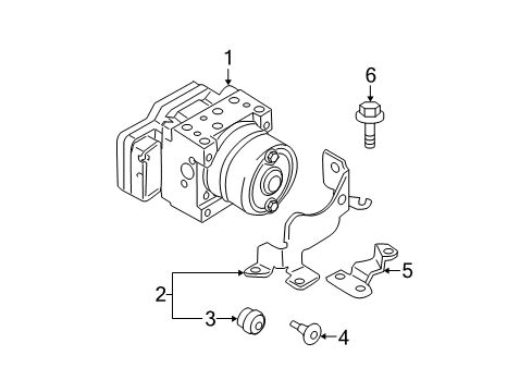 2008 Kia Spectra ABS Components Bracket-Mounting Diagram for 589702D000