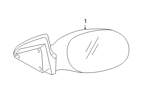 1998 Chrysler Concorde Outside Mirrors Passenger Side Right Heated Power Door Mirror Assembly Diagram for 4805116AD