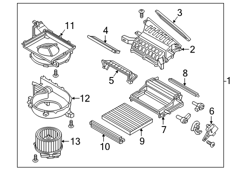 2019 Hyundai Ioniq A/C & Heater Control Units Blower Unit Diagram for 97100-G2000