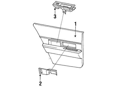 1991 Buick Park Avenue Interior Trim - Rear Door Plate - Rear Door Armrest RH (Less Switch) Diagram for 12504172