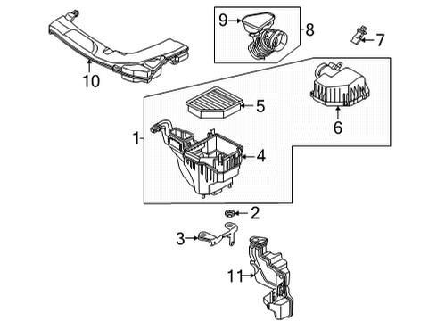 2021 Nissan Rogue Powertrain Control Air Duct Diagram for 16576-6RA0B