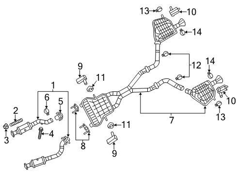 2012 Jeep Grand Cherokee Exhaust Components Exhaust Muffler And Tailpipe Diagram for 5147362AC