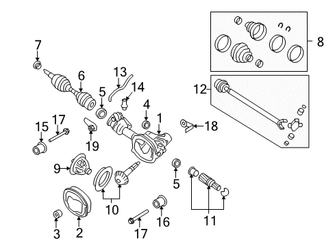 2008 Ford Explorer Sport Trac Carrier & Front Axles Gear Kit Diagram for 1L2Z-4026-B