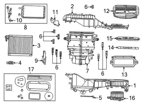 2021 Jeep Grand Cherokee L Blower Motor & Fan A/C AND HEATER Diagram for 68459040AJ