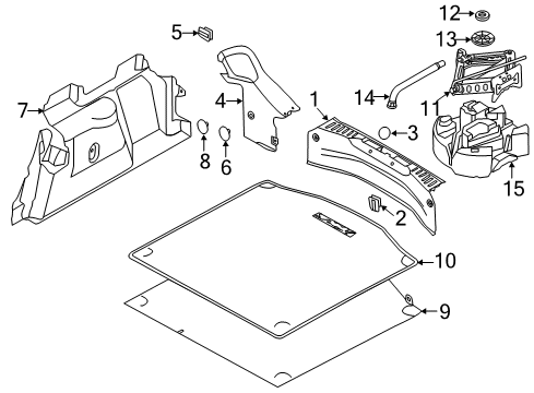 2012 Ford Focus Interior Trim - Rear Body Rear Panel Trim Diagram for CV6Z-5440374-AA