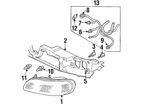 1999 Oldsmobile Cutlass Bulbs Harness Asm-Fwd Lamp Wiring Diagram for 15323473