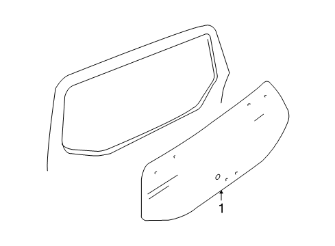2010 Nissan Xterra Lift Gate - Glass & Hardware Glass-Back Door Window Diagram for 90312-EA00A