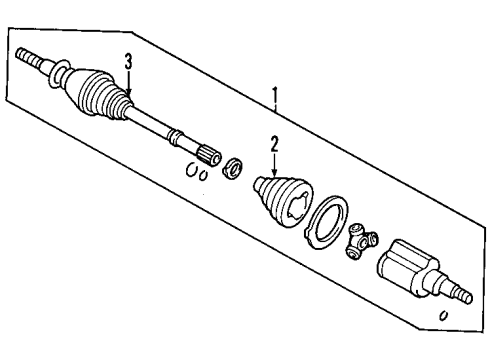 2004 Ford Escape Front Axle Shafts & Joints, Drive Axles Inner CV Joint Diagram for YL8Z-3B414-BA