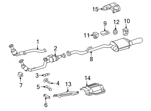 2006 Chrysler Crossfire Exhaust Components Exhaust Muffler And Tailpipe Diagram for 5135436AA