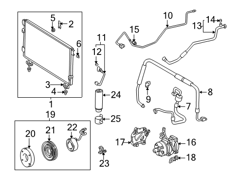 2001 Toyota Tundra Air Conditioner Tank, Receiver Diagram for 88471-34010