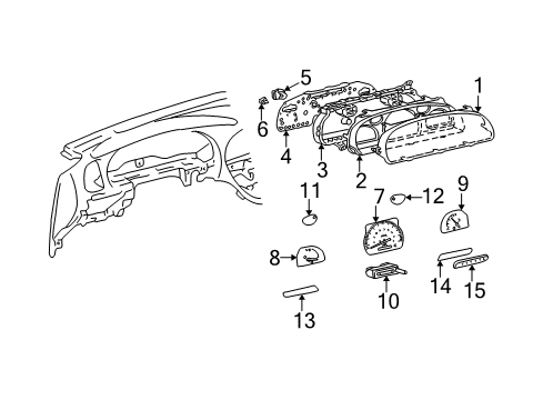 2004 Toyota Tundra Instruments & Gauges Lens Diagram for 83832-0C200