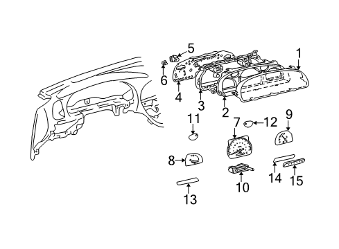 2003 Toyota Tundra Instruments & Gauges Fuel Gauge Diagram for 83882-0C190