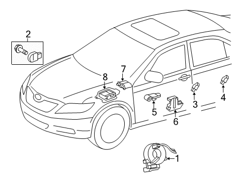 2012 Toyota Corolla Seat Belt Diagnostic Unit Diagram for 89170-02A60