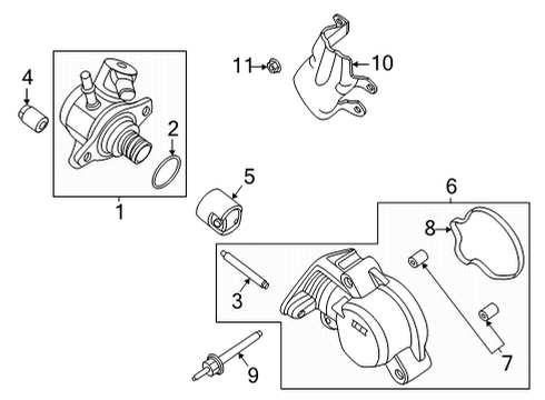 2021 Ford F-150 Fuel Supply Heat Shield Nut Diagram for -W520101-S450