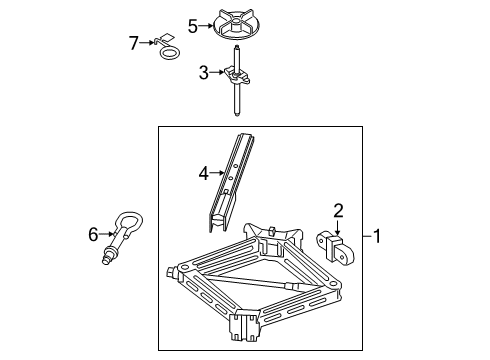 2021 Lincoln Aviator Jack & Components Jack Assembly Diagram for LB5Z-17080-A