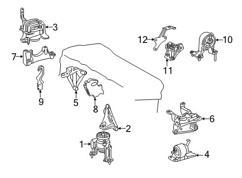 2021 Toyota RAV4 Engine & Trans Mounting Front Mount Bracket Diagram for 12311-F0010