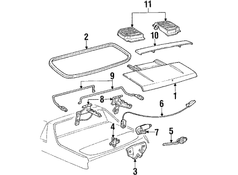 1985 Pontiac Fiero Trunk Switch Asm-Rear Compartment Lid Release Diagram for 10036559