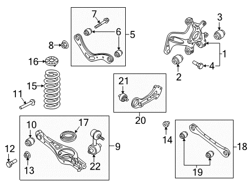 2017 Kia Niro Rear Suspension, Lower Control Arm, Upper Control Arm, Stabilizer Bar, Suspension Components Spring-Rear Diagram for 55350G5200