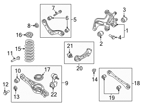 2021 Kia Niro Rear Suspension, Lower Control Arm, Upper Control Arm, Stabilizer Bar, Suspension Components Rear Springs Diagram for 55350G5150