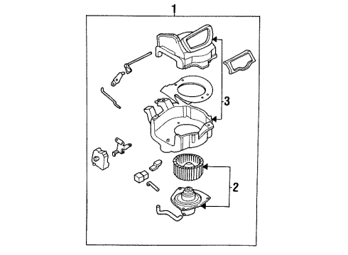 1995 Infiniti Q45 Blower Motor & Fan Blower Assy-Front Diagram for 27200-67U00