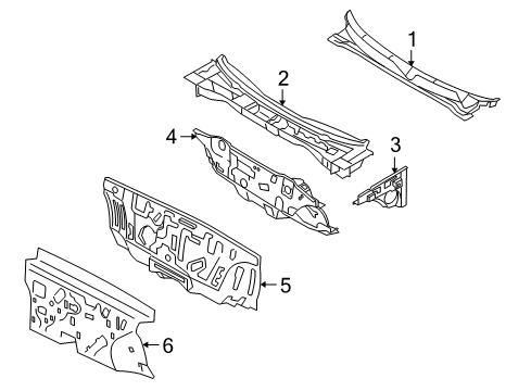 2004 Kia Amanti Cowl Insulator-Dash Panel Diagram for 841243F000