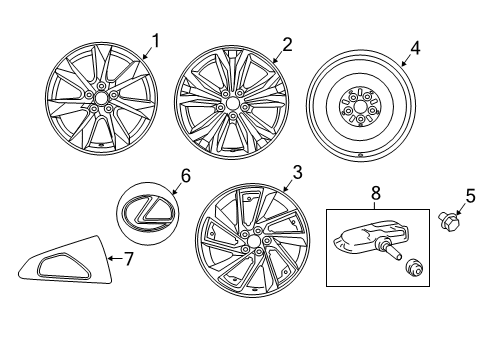2019 Lexus RX350L Wheels Wheel, Disc Diagram for 42611-48A00