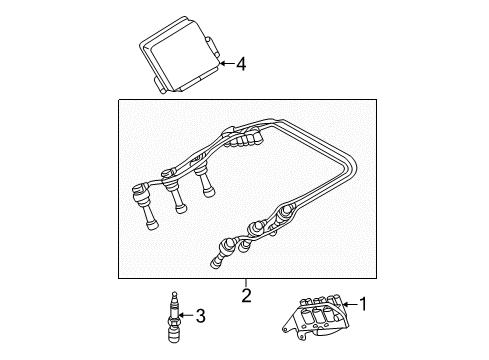 2002 Hyundai Santa Fe Ignition System Engine Control Module Unit Diagram for 39109-37506