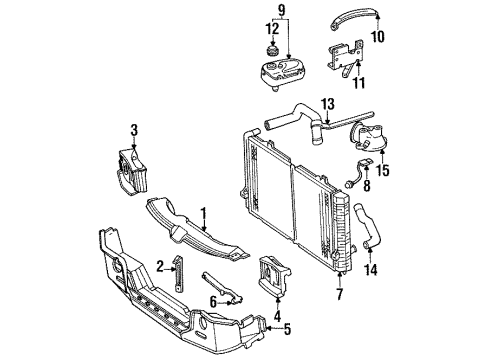 1990 Eagle Premier Radiator & Components, Radiator Support Sensor, Fan Diagram for 32001846