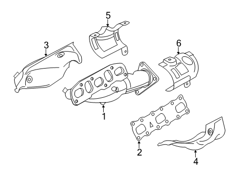 2016 Infiniti Q50 Exhaust Manifold Cover-Manifold Front RH Diagram for 16590-1PM7B