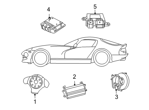 2010 Dodge Viper Air Bag Components Air Bag Clock Spring Diagram for 4671789AE