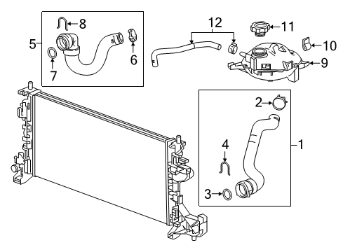 2018 Chevrolet Cruze Radiator & Components Reservoir Hose Diagram for 39016365