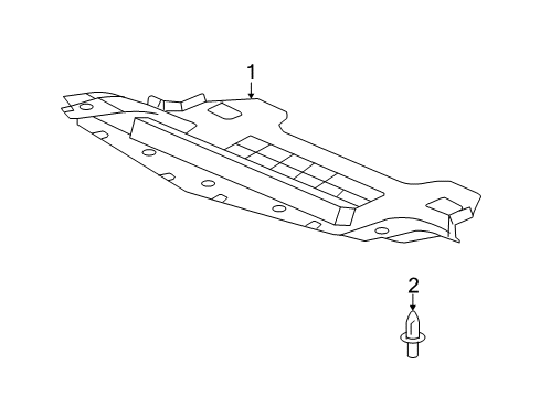 2008 Cadillac SRX Splash Shields Underbody Shield Diagram for 25802220