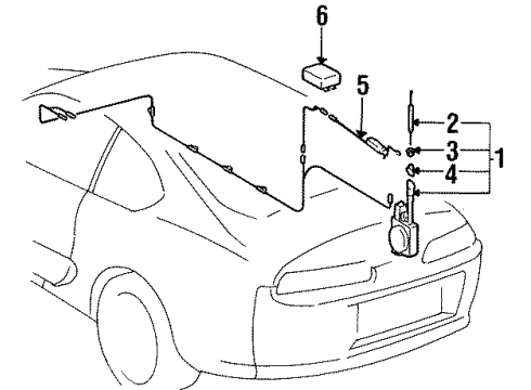 1996 Toyota Supra Antenna & Radio Antenna Cable Diagram for 86101-14551