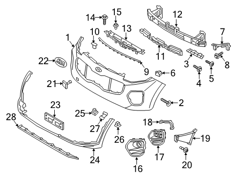 2017 Kia Sportage Front Bumper Cover-Front Bumper, Lower Diagram for 86512D9020