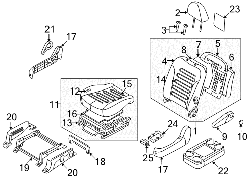 2008 Hyundai Entourage Heated Seats Cushion Assembly-Front Seat, Passenger Diagram for 88200-4D460-CS2