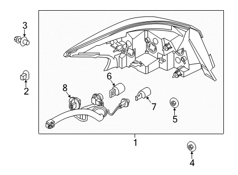 2017 Nissan Sentra Bulbs Packing-Rear Combination Lamp Diagram for 26553-3SG0A
