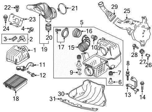 2016 Honda CR-Z Air Intake Meter, Air Flow Diagram for 37980-RC0-M01