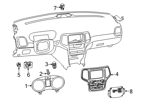 2014 Jeep Grand Cherokee Ignition Lock Module-A/C And Heater Diagram for 68110610AP