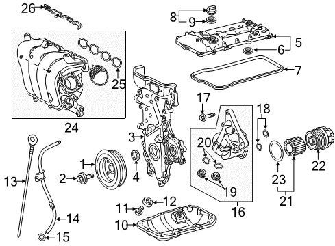 2019 Toyota C-HR Engine Parts, Mounts, Cylinder Head & Valves, Camshaft & Timing, Oil Pan, Oil Pump, Crankshaft & Bearings, Pistons, Rings & Bearings, Variable Valve Timing Dipstick Diagram for 15301-37020