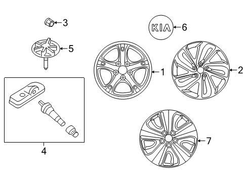 2019 Kia Niro Wheels Wheel Assembly-Aluminum Diagram for 52910G5200