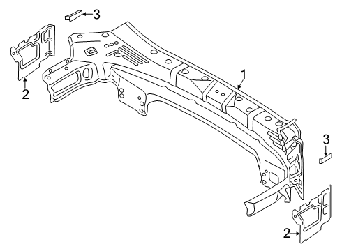 2019 Hyundai Santa Fe Rear Body Panel Assembly-Back Diagram for 69100-S2000
