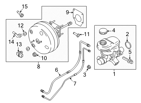 2020 Ford F-150 Hydraulic System Booster Gasket Diagram for HL3Z-2B022-A