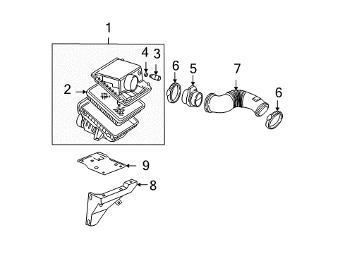 2001 GMC Sierra 3500 Powertrain Control Cleaner Kit, Air Diagram for 88938460