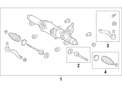 2014 Lexus LS460 Steering Column & Wheel, Steering Gear & Linkage Power Steering Link Assembly Diagram for 44200-50382