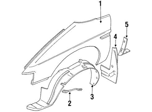 1990 Nissan Axxess Fender & Components, Exterior Trim Protector-Front Fender RH Diagram for 63842-30R00