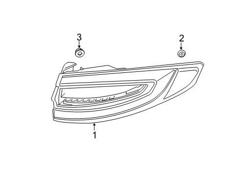 2014 Ford Fusion Tail Lamps Tail Lamp Assembly Diagram for DS7Z-13405-D